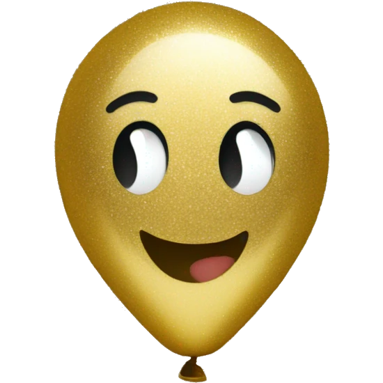 Gold glitter balloon emoji