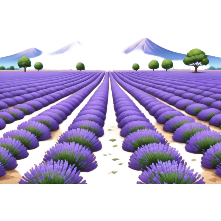 Lavender field, hyper, realistic, periwinkle sky emoji