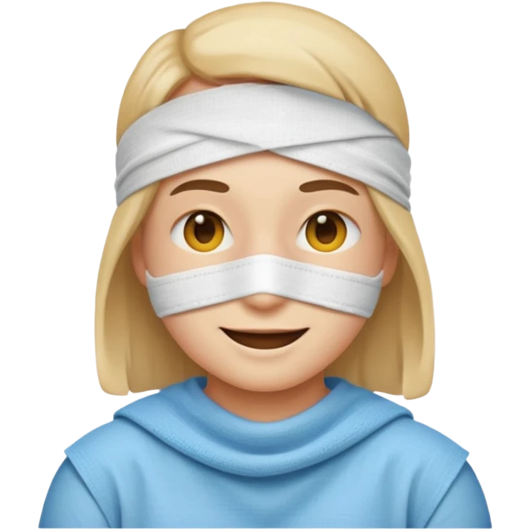 Emoji puts a bandage on his eyes emoji