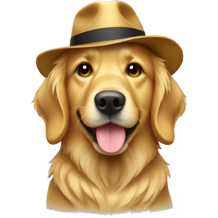 Golden retriever with hat emoji