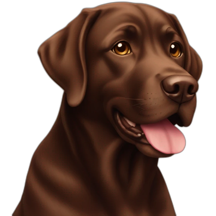 Chocolate labradador with name “Haru” emoji