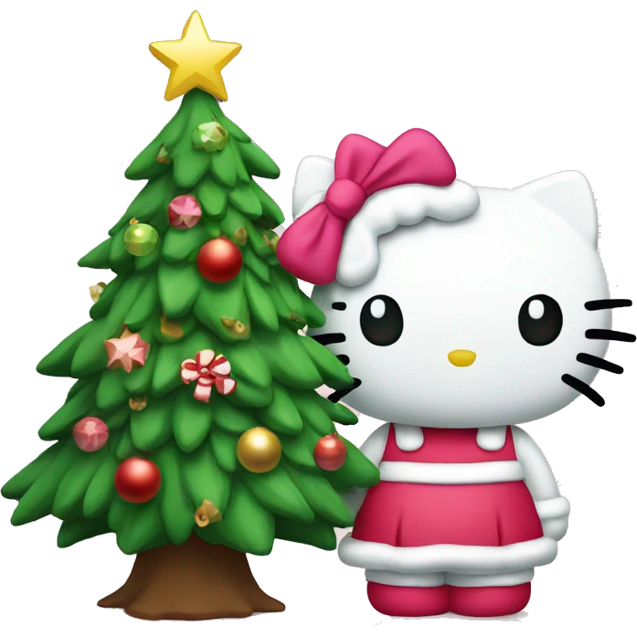 Christmas tree with hellokitty emoji