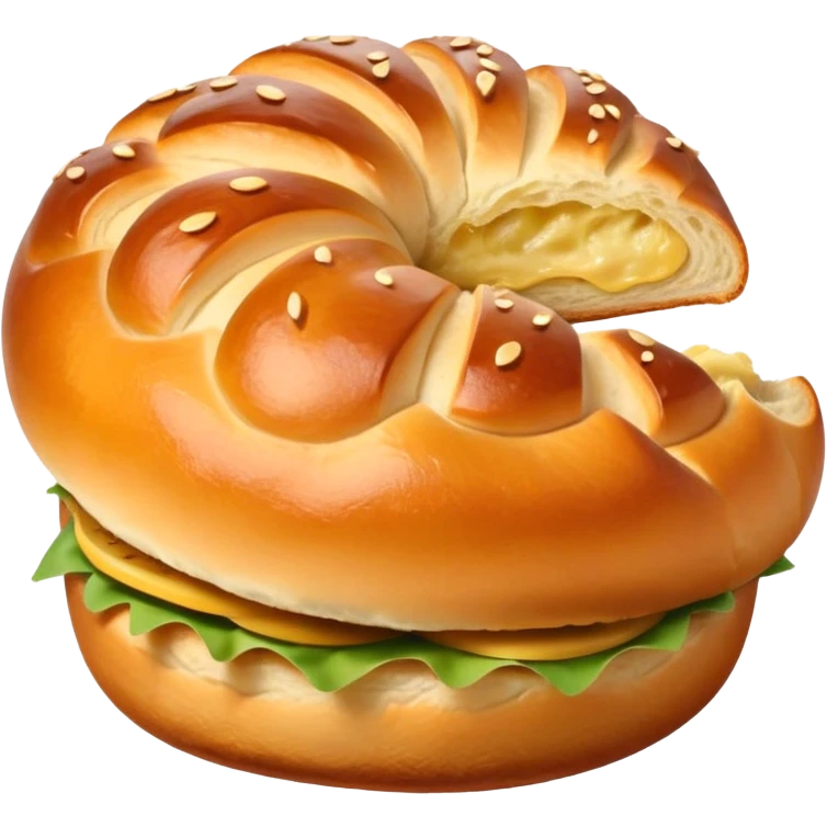 single golden brown soft textured Kartoffelbrötchen emoji