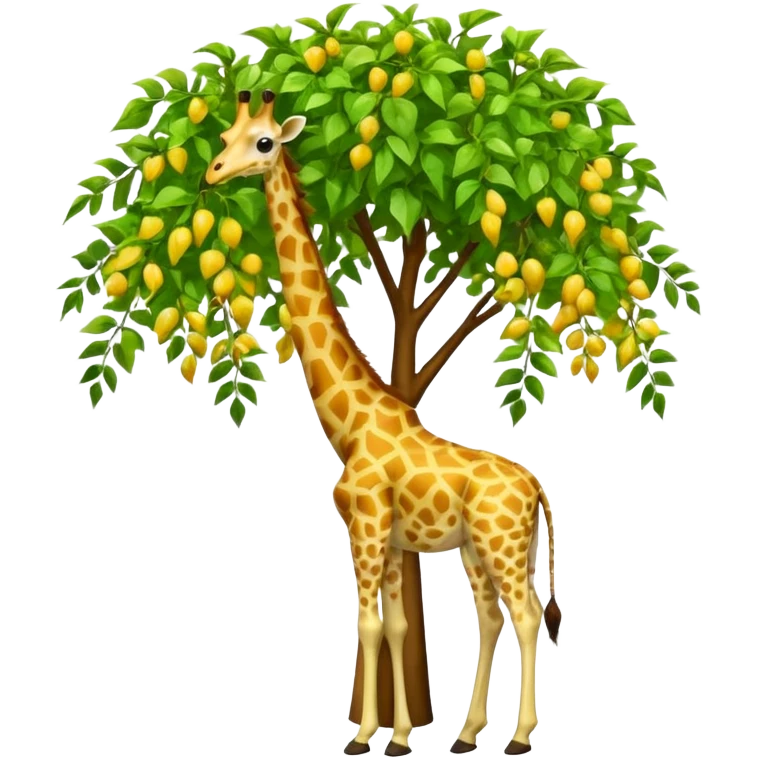 giraffe eating leaves from a tree emoji