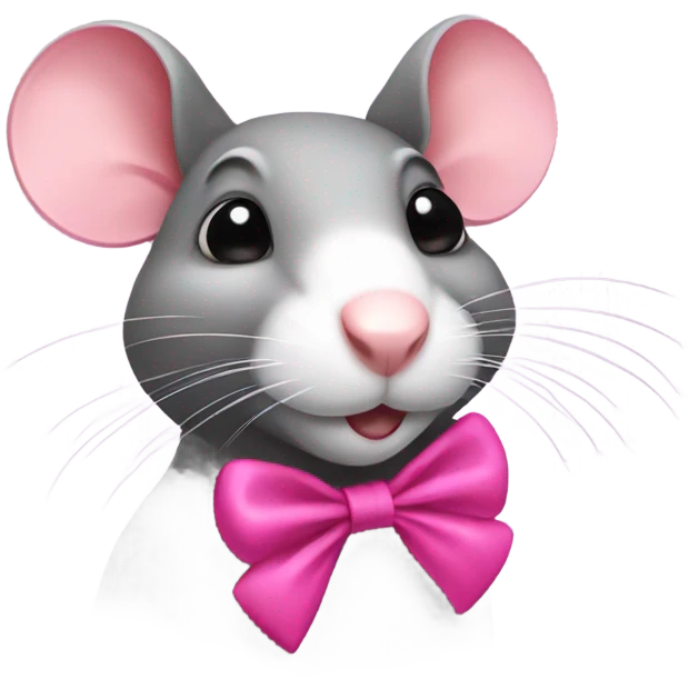 rat with pink bow emoji