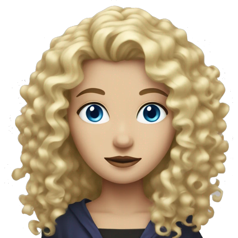 Blonde curly hair Blue eyed woman who is witchy  emoji