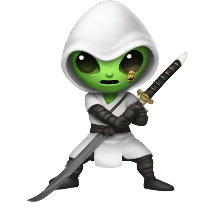Alien with a katana emoji