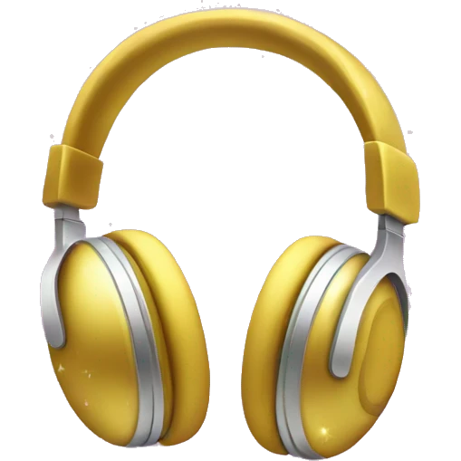 headphones with sparkles in apple emoji style emoji