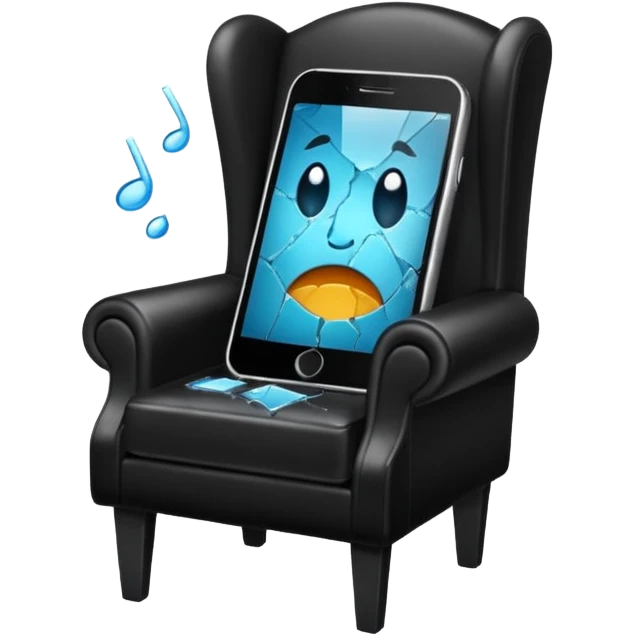 a phone in a chair looking sad and crying emoji