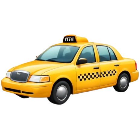yellow taxi cab with black checkered pattern emoji