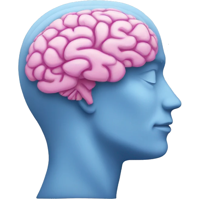 side profile head with brain emoji