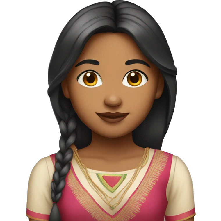 an indian american girl in american clothing emoji
