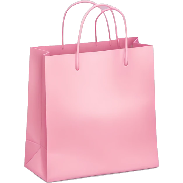 light pink shopping bag with bow emoji