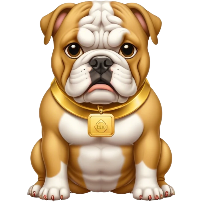 Bulldog with gold bars  emoji