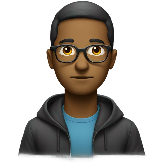 Hacker with glasses looking lonely  emoji