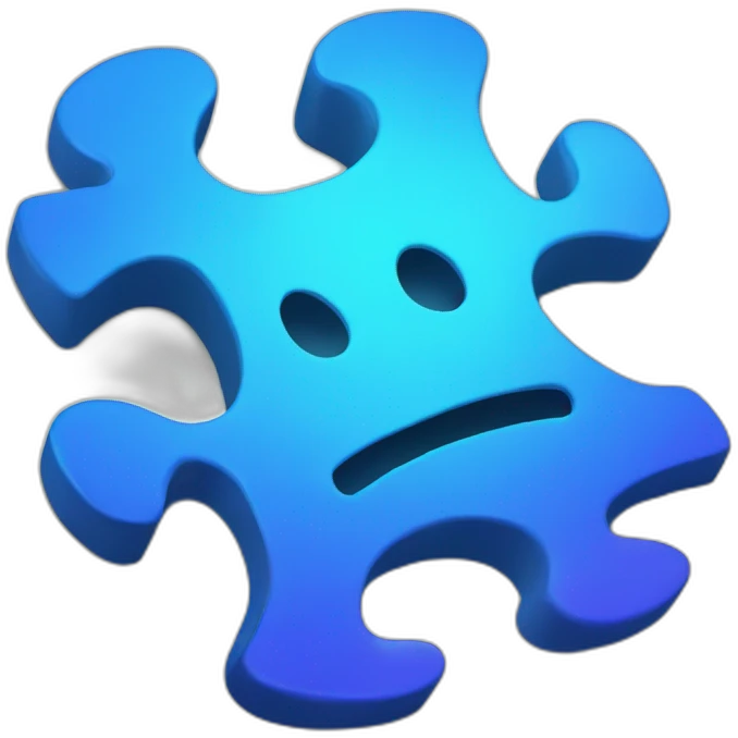 blue puzzle piece with a gradient mesh emoji