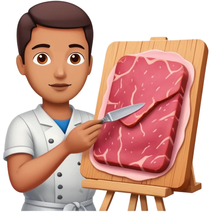 pink artist painting a SPAM meat abstract landscape  emoji
