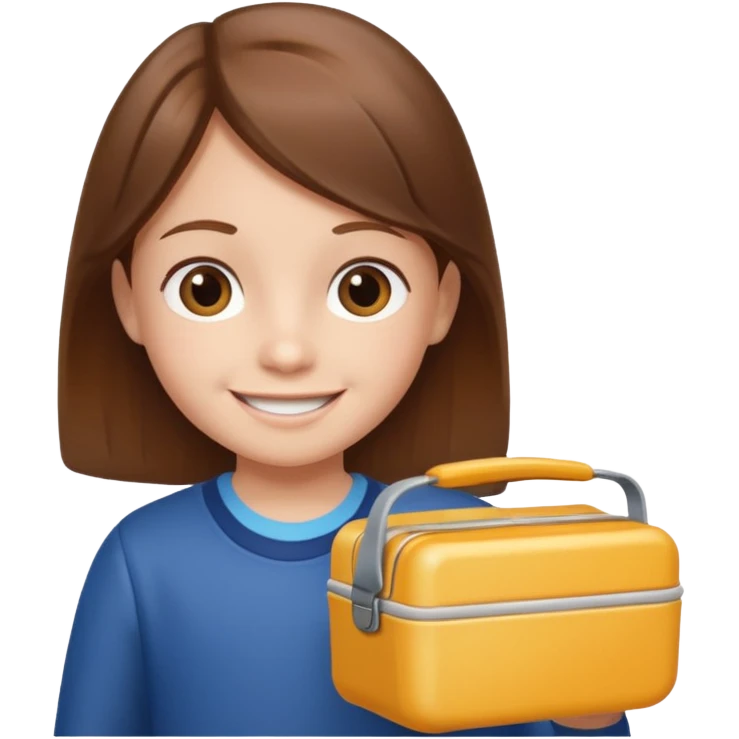 child with lunchbox emoji