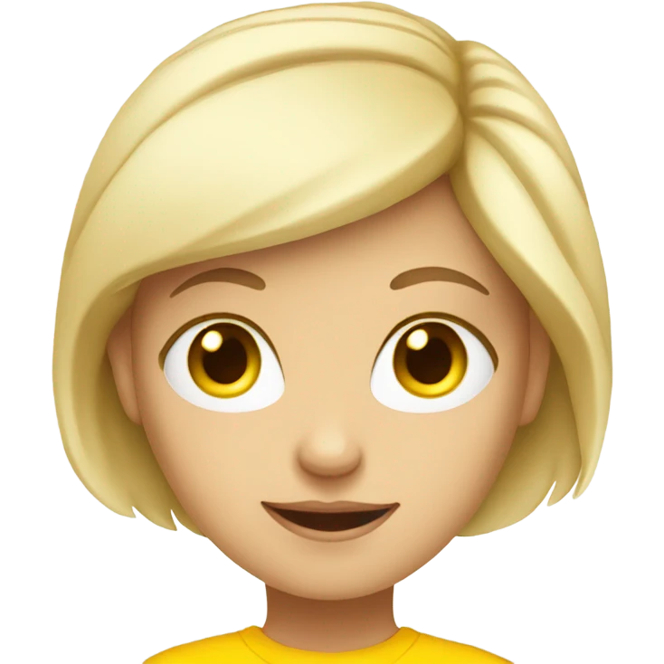 White Girl in yellow t shirt  emoji