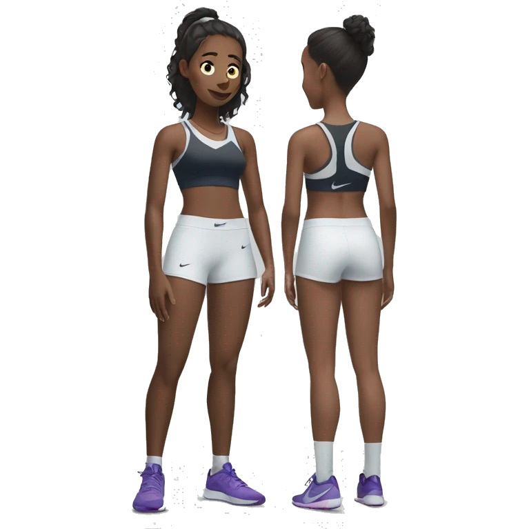 girl with nike pros shorts emoji