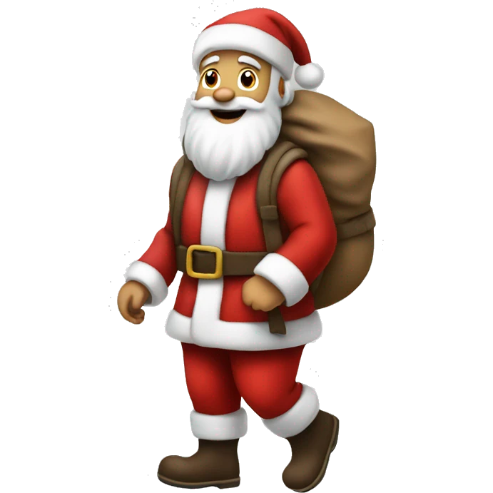 Santa full body walking with his sack emoji