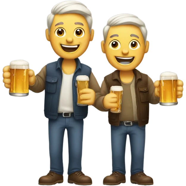 Two guys drinking Beer emoji