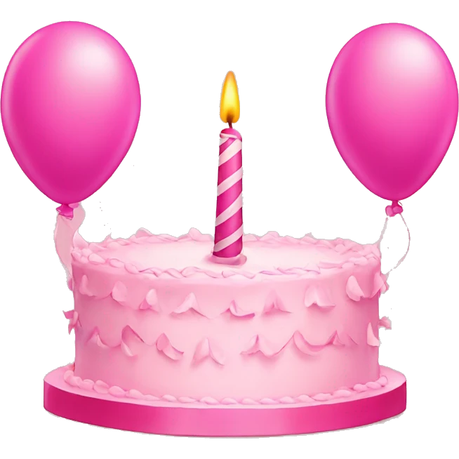 Pink happy birthday banner emoji