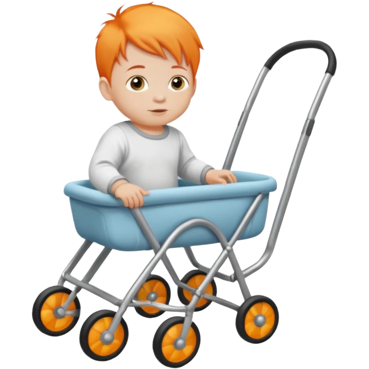 orange hair baby on babywalker emoji