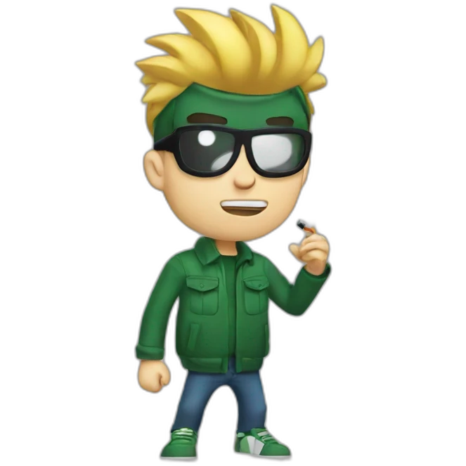 Johnny Test smoking a cigarette emoji