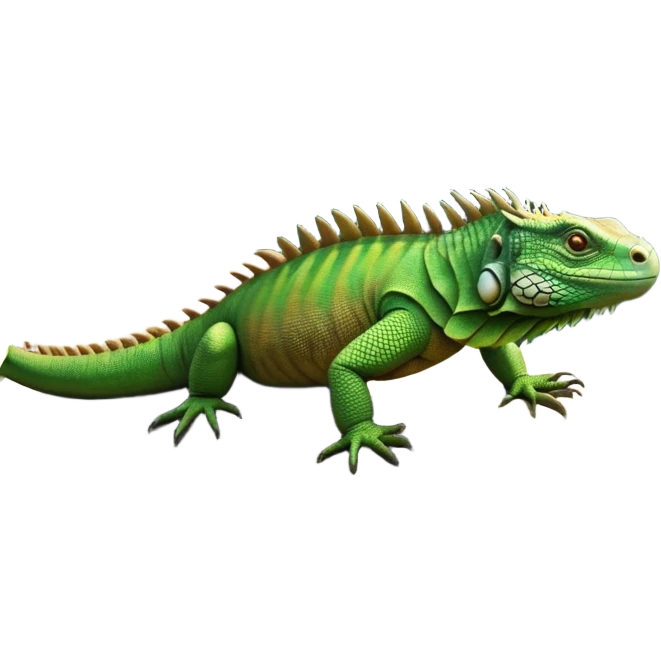 cinematic-iguana-realistic-full-body-basking-emoji,-long-scaly-body-stretched-out-on-a-sunlit-rock,-spiny-ridge-running-down-its-back,-textured-green-and-brown-skin-dappled-with-light,-sharp-intelligent-eyes-studying-the-surroundings,-long-tail-draped-over-the-stone,-simplified-yet-realistic-focused-features,-highly-detailed,-glowing-with-a-warm-tropical-glow

 emoji
