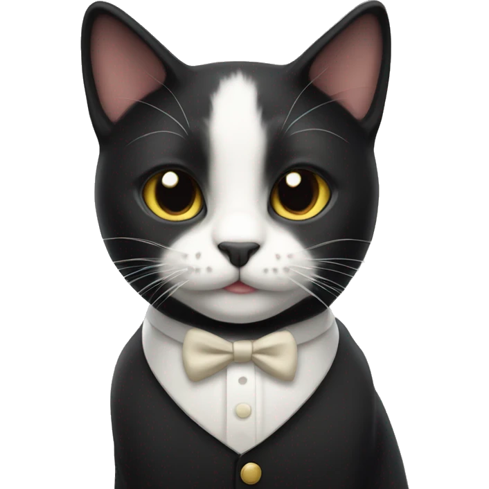 Cute tuxedo cat emoji