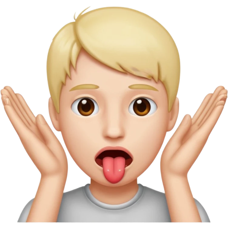tongue sticked out with hands on the side of the head emoji