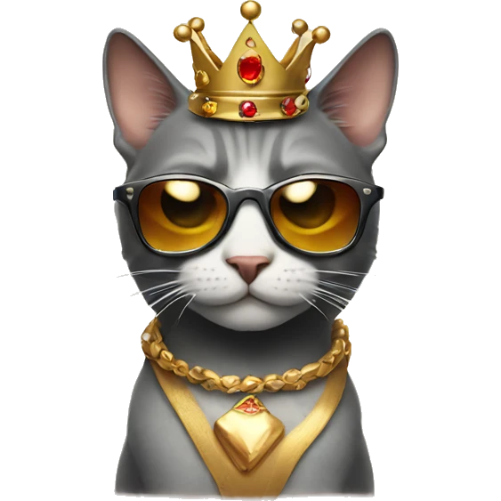 cat with crown and sunglases emoji