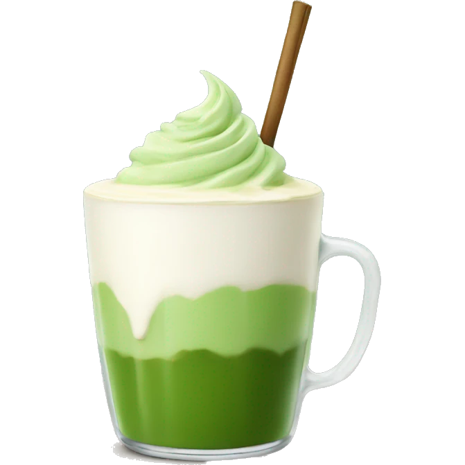 matcha latte with cream emoji