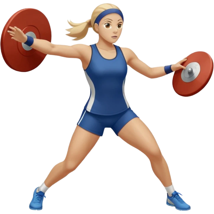 track and field throwing event female throwing discus more covered up emoji