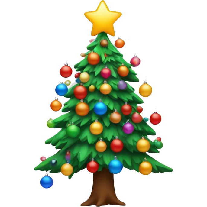 Christmas tree with lots of colour emoji