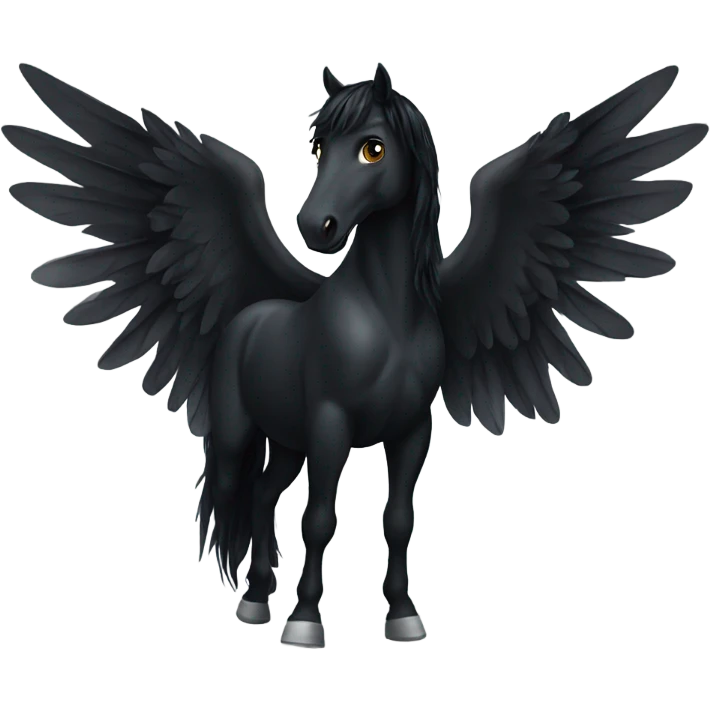 Black horse with wings emoji