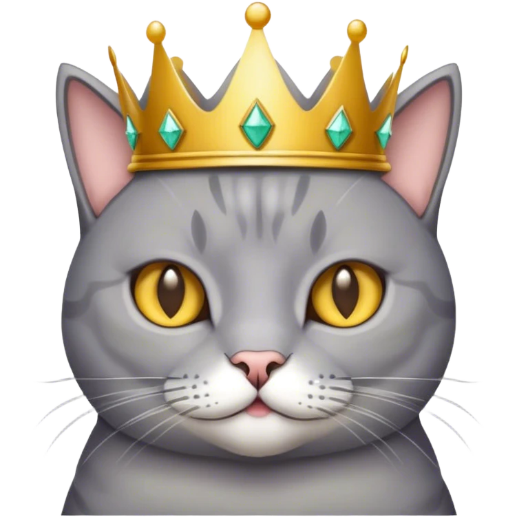 add a crown to this cat and make it more grey emoji