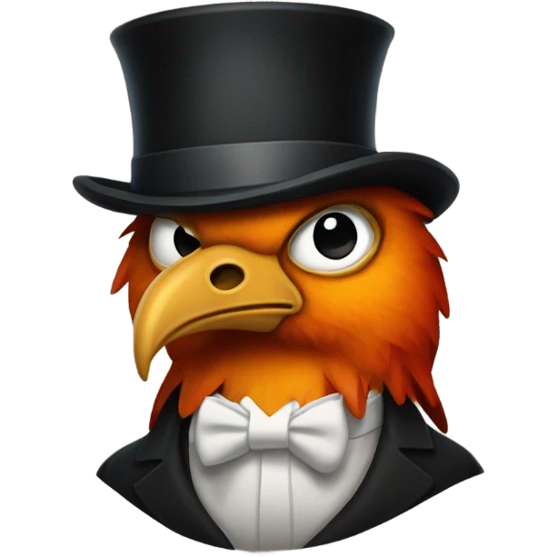 phoenix with monocle and top hat emoji