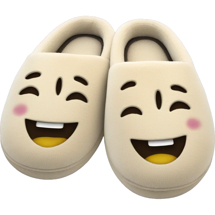 Smily face slippers emoji