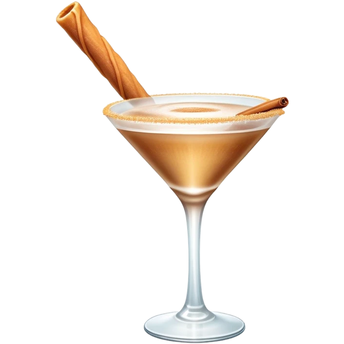 Cinnamon churro martini with one churro sticking out of the glass emoji