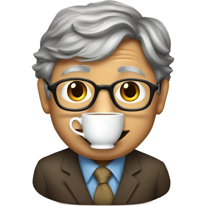 Bill gates with tea cup emoji