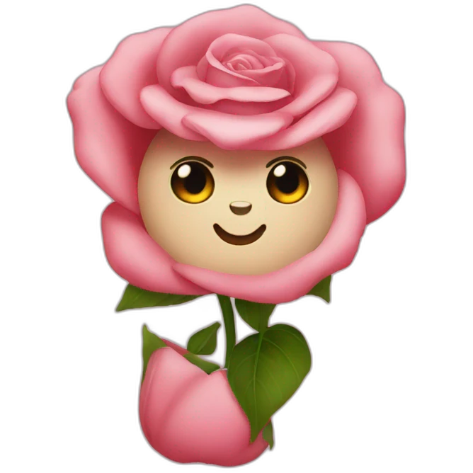 Chat avec une rose emoji