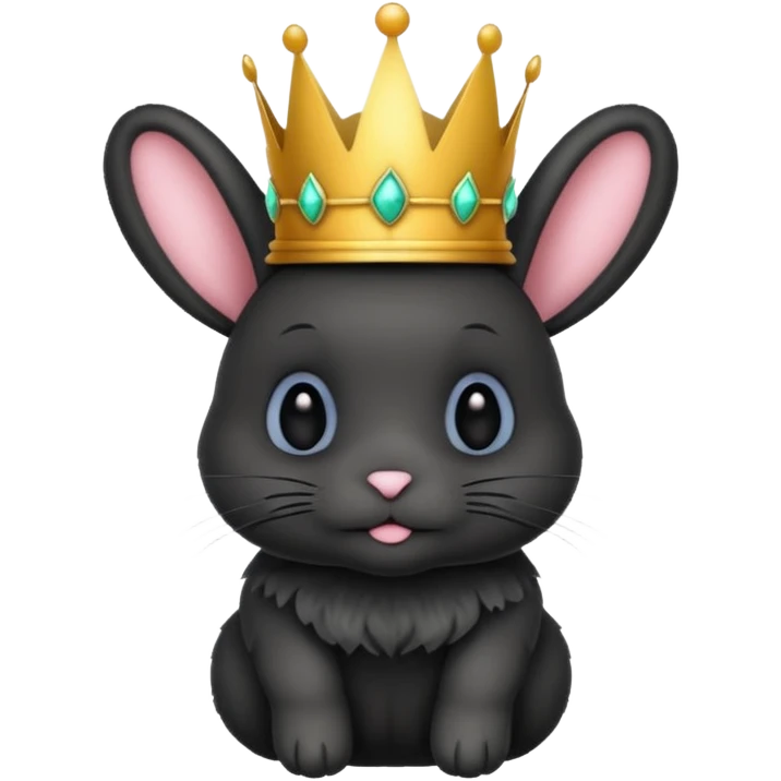 Black bunny with crown emoji