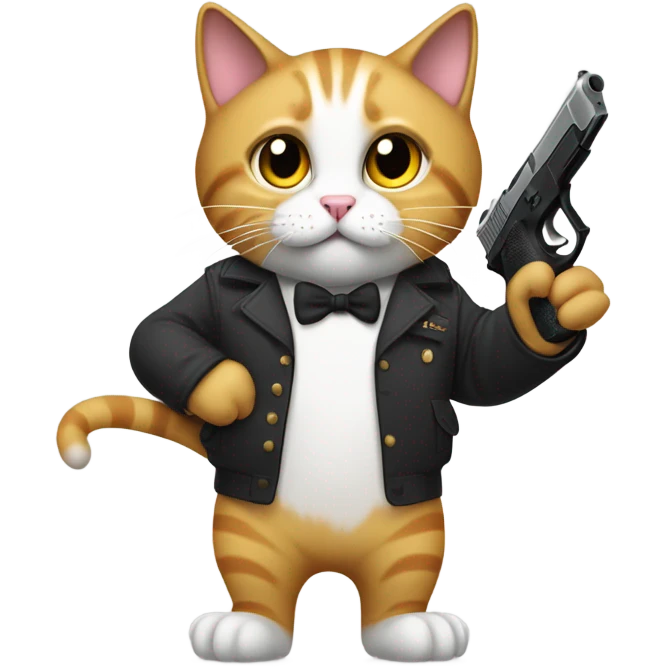 Cat holding a Glock 19 emoji