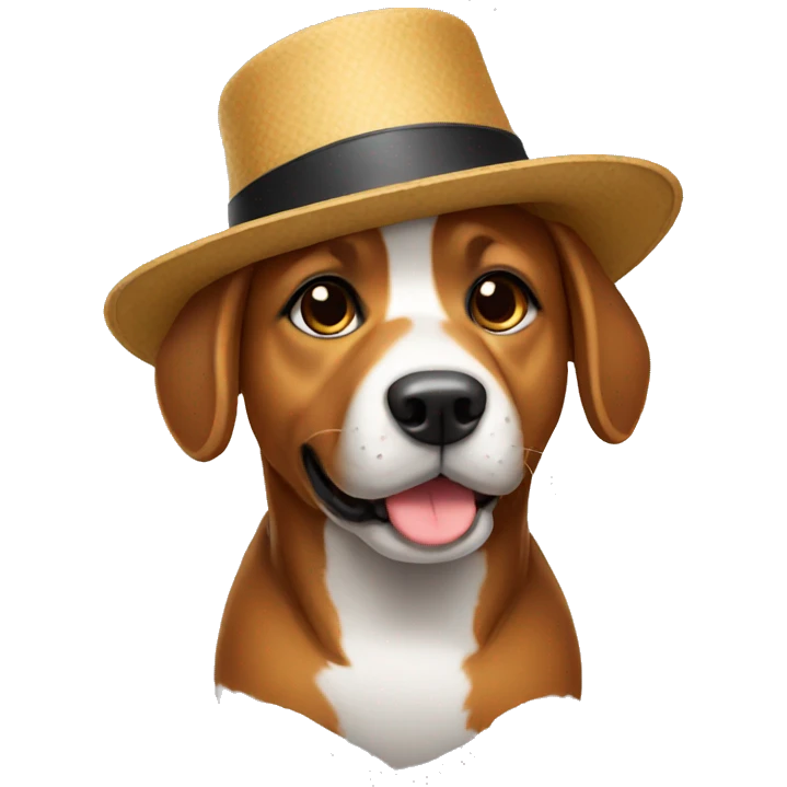 Dog with a hat emoji