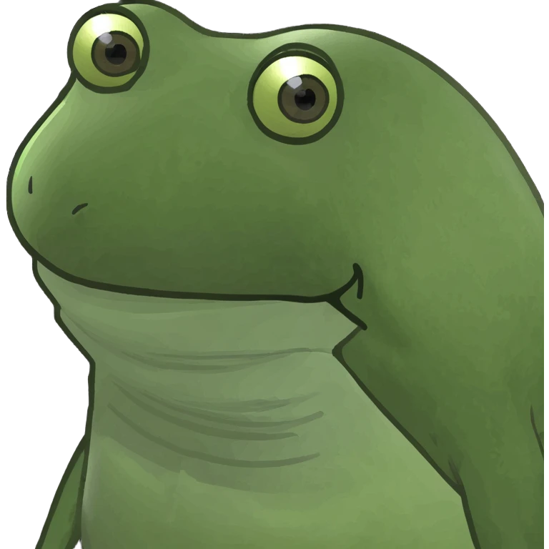 A frog holding a Peace Lily  emoji