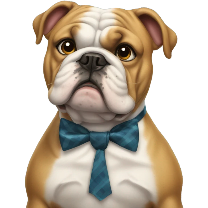 bulldog wearing a bow tie  emoji