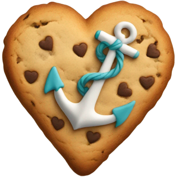cookie heart with anchor emoji