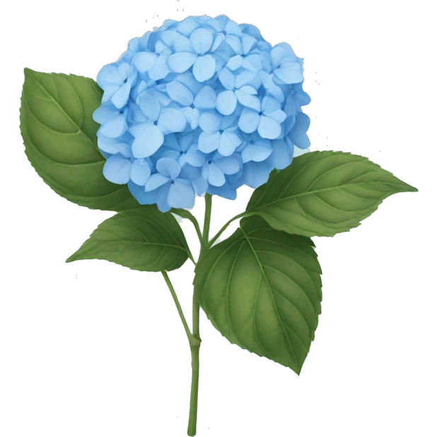 light blue hydrangea emoji